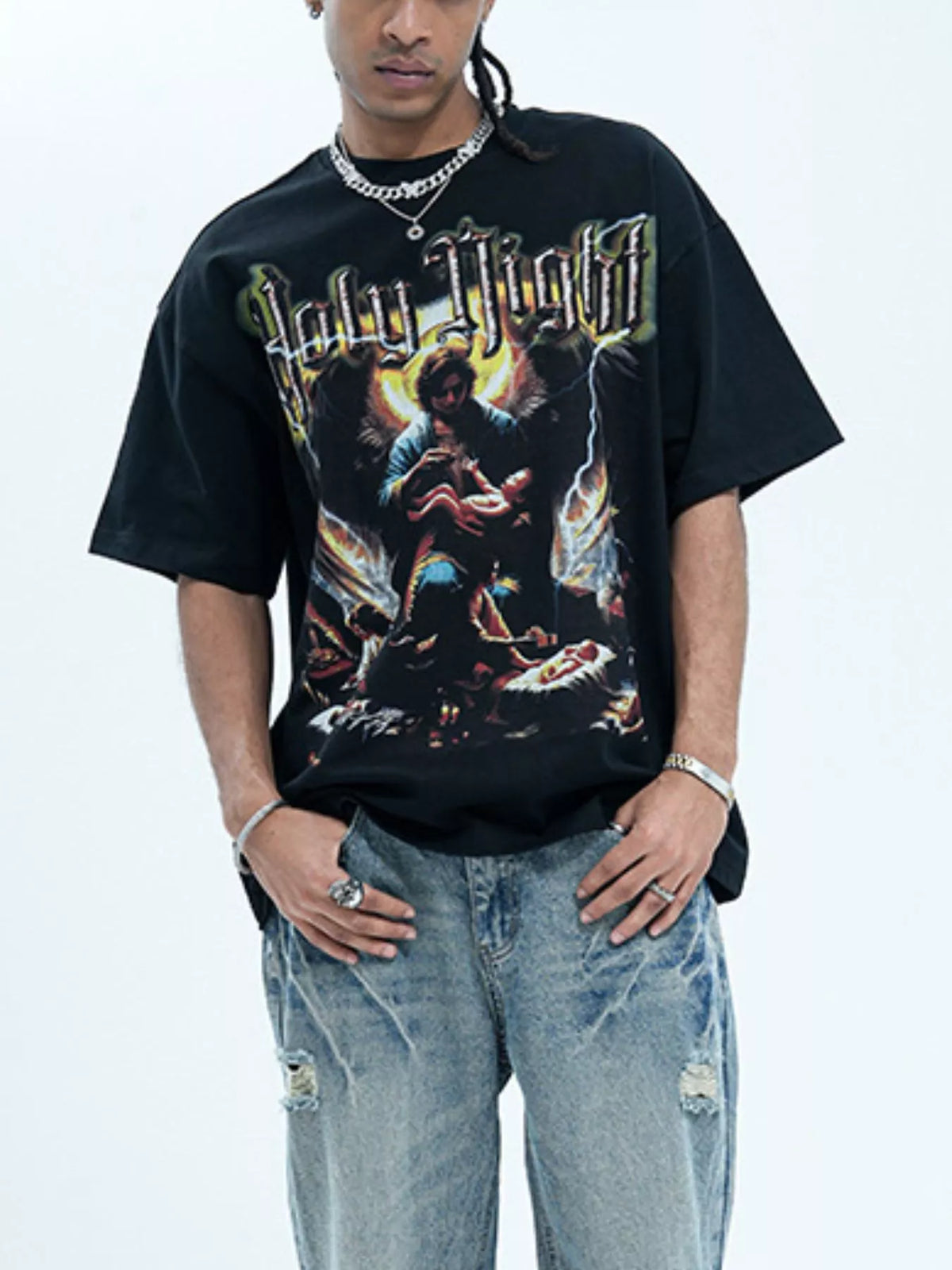 Men's Graphic Round Neck Oversized T-Shirt