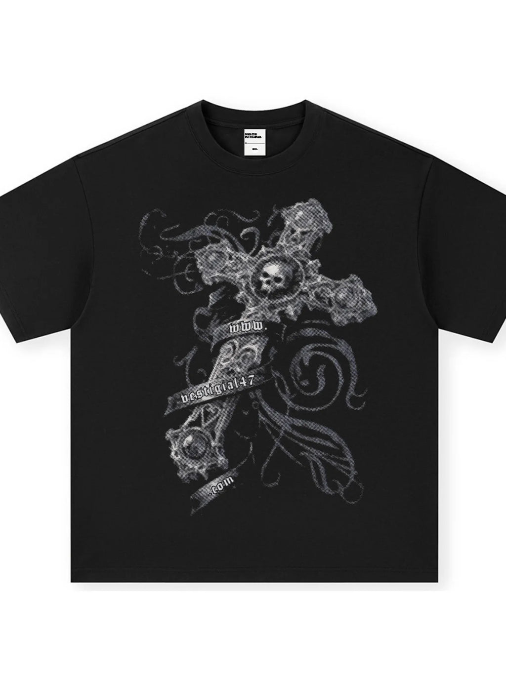 Men's Skull Cross Graphic Oversized T-Shirt