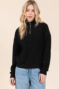Stylish Quarter-Zip Sweatshirt with Pockets | Long Sleeve