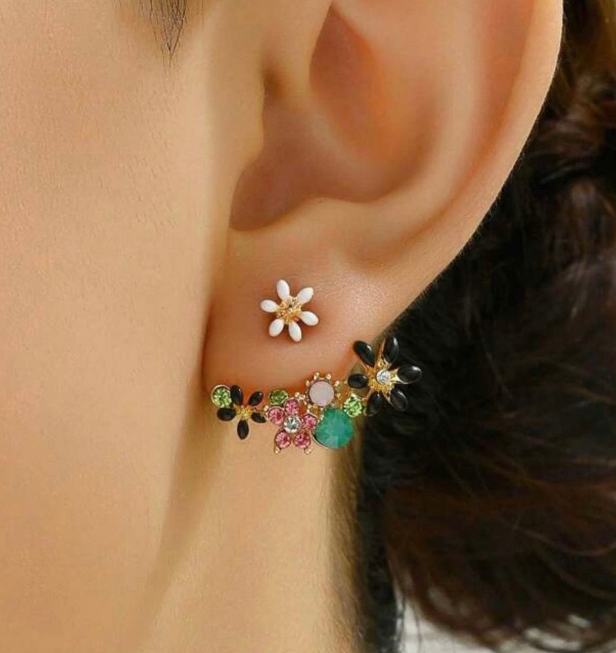 Beautiful Flower Jacket Earrings
