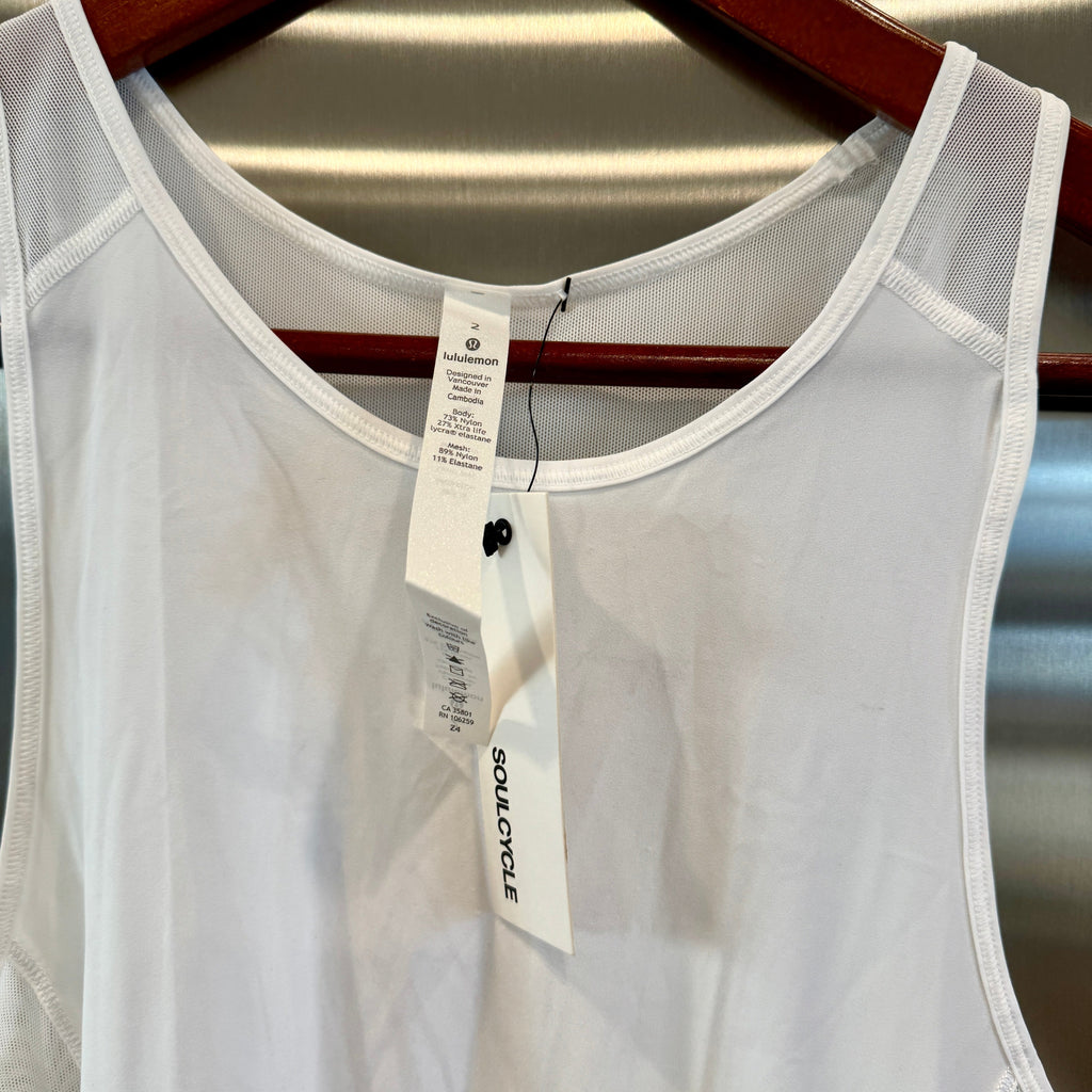 Lululemon Sculpt Tank Top II White Collab x Soul Cycle Discontinued Style