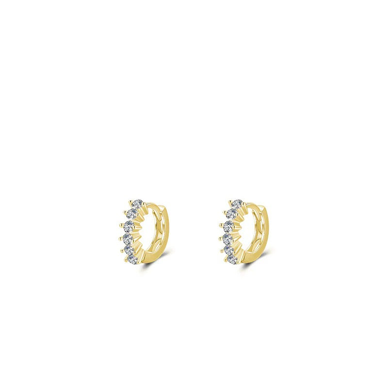 Minimalist Crystal Hoop Earrings in Sterling Silver – Modern Everyday Jewelry for Women