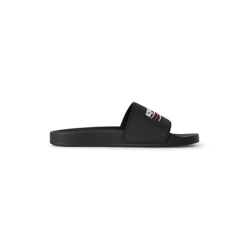 BALENCIAGA Pool Rubber Political Logo Sandals