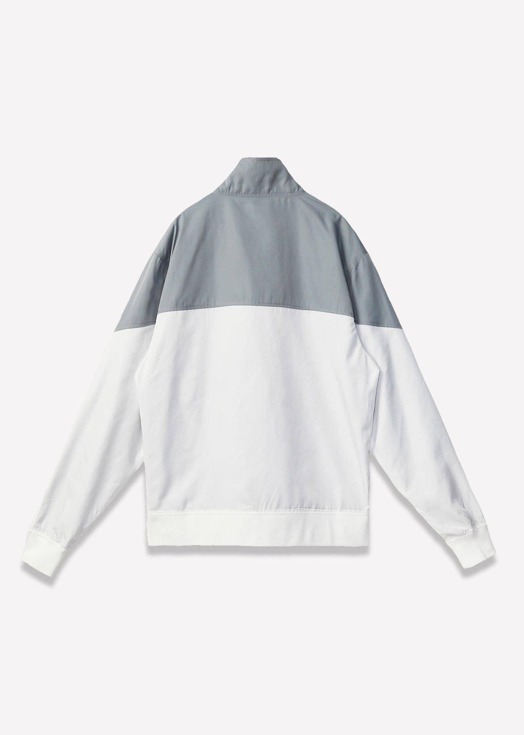 Men's Retro Swishy Track Jacket in White/Grey - Blank State