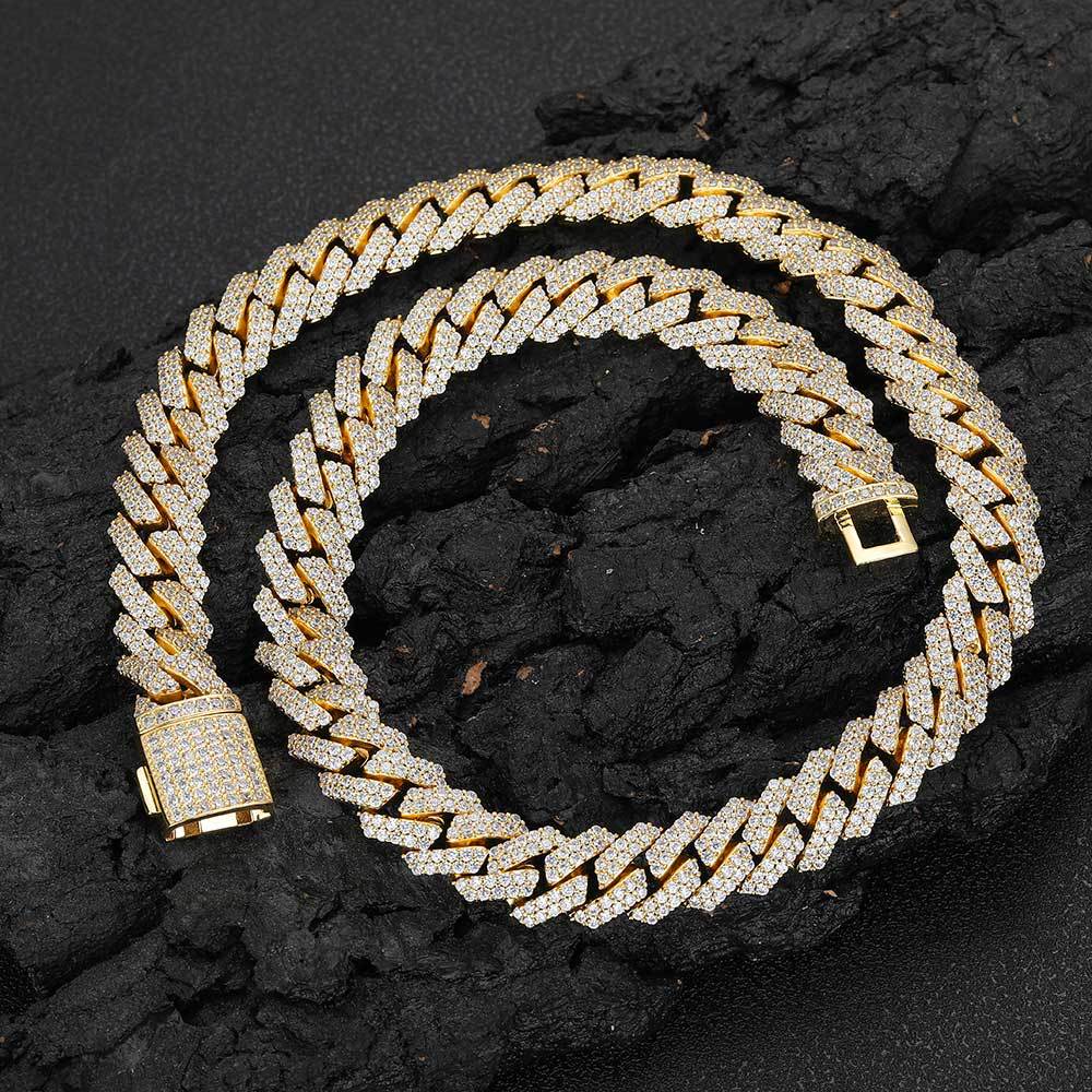 Diamond-Cut Cuban Chain Necklace in Gold or White Gold – Bold Hip Hop Jewelry