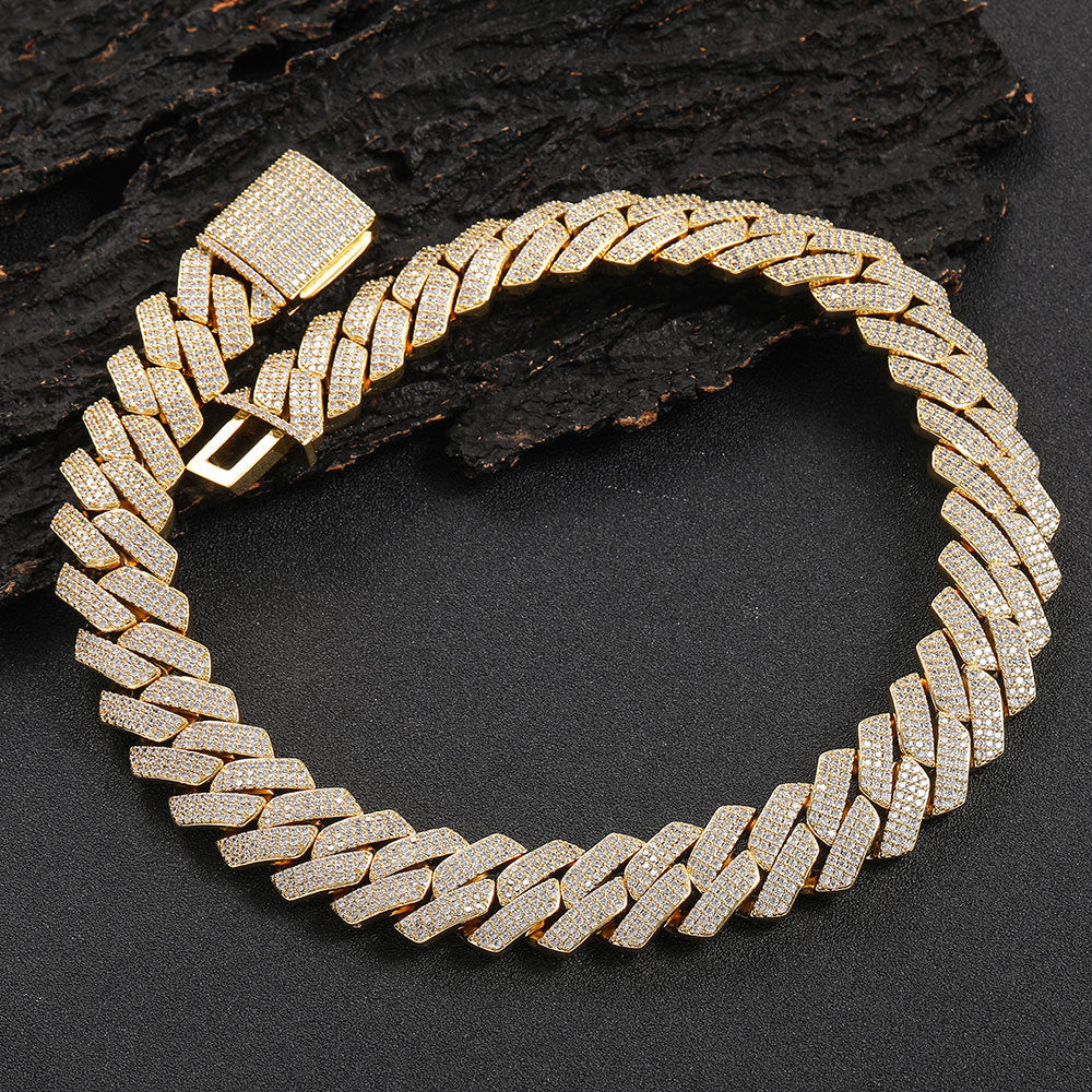 Diamond-Cut Cuban Chain Necklace in Gold or White Gold – Bold Hip Hop Jewelry