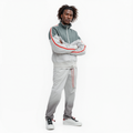Men's Retro Swishy Track Jacket in White/Grey - Blank State