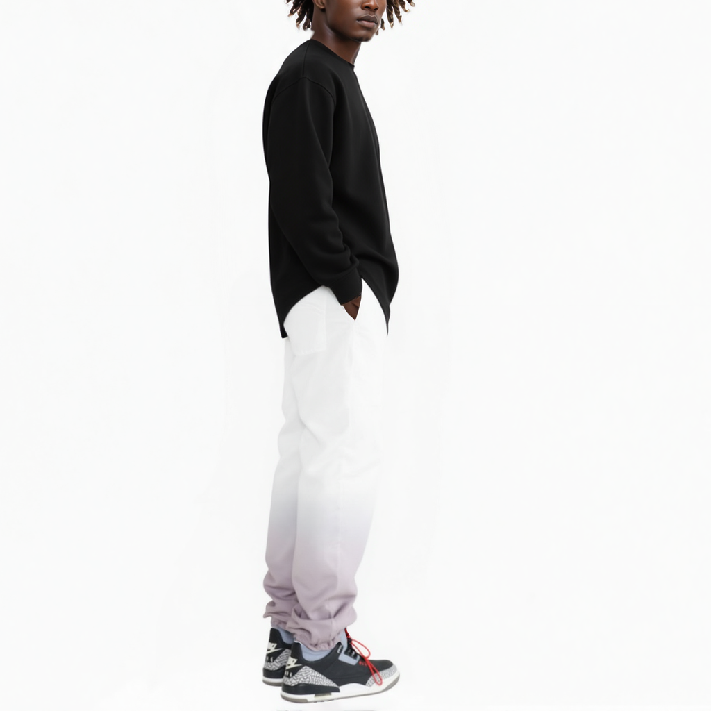 Men's 3-Stopper Swishy Pants in White/Grey - Blank State