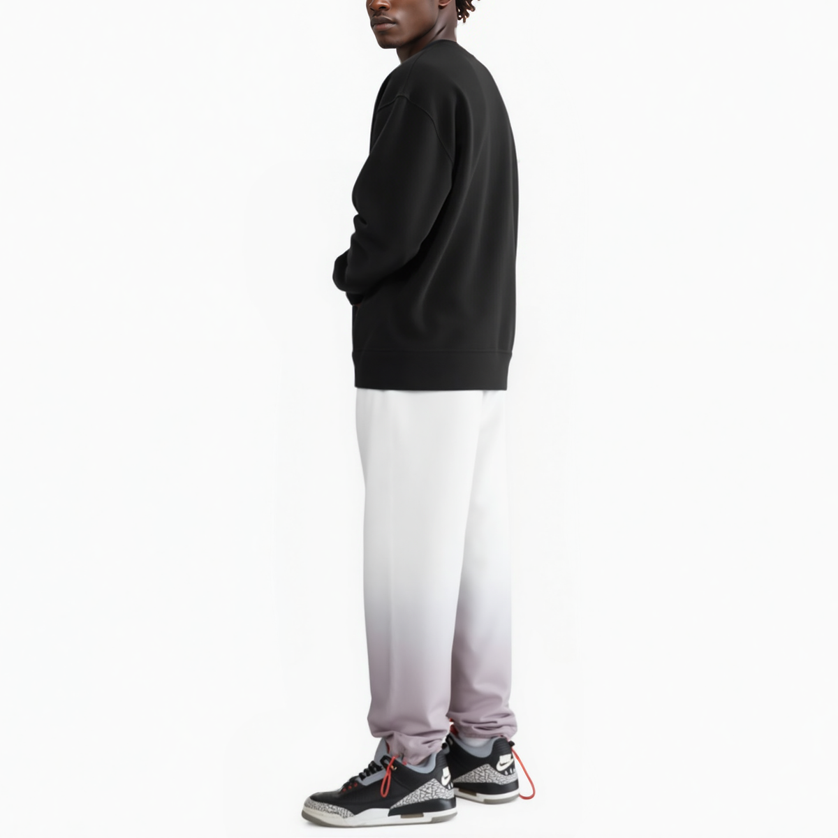 Men's 3-Stopper Swishy Pants in White/Grey - Blank State