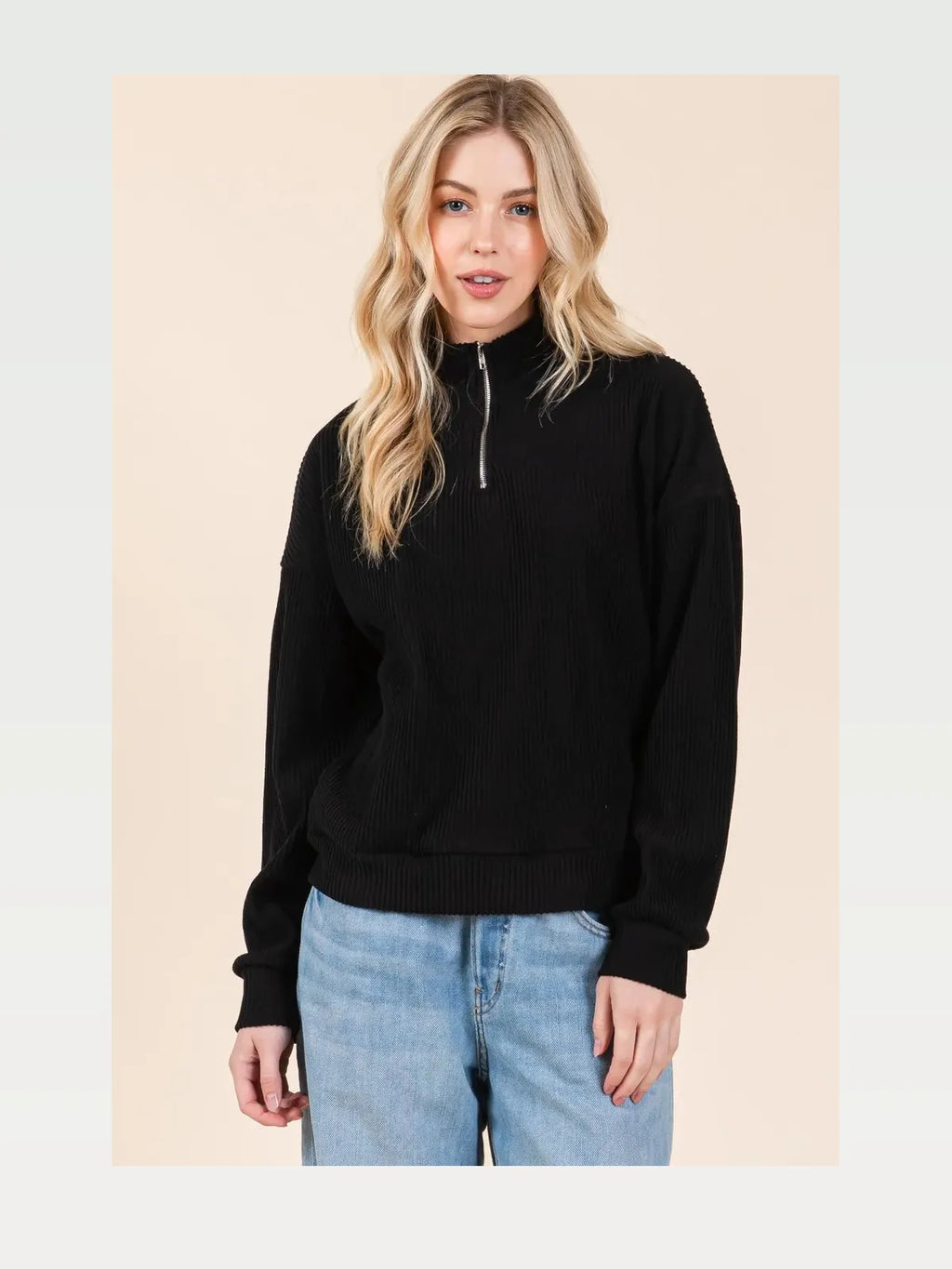 Stylish Quarter-Zip Sweatshirt with Pockets | Long Sleeve