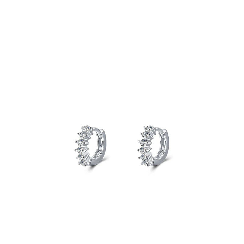 Minimalist Crystal Hoop Earrings in Sterling Silver – Modern Everyday Jewelry for Women