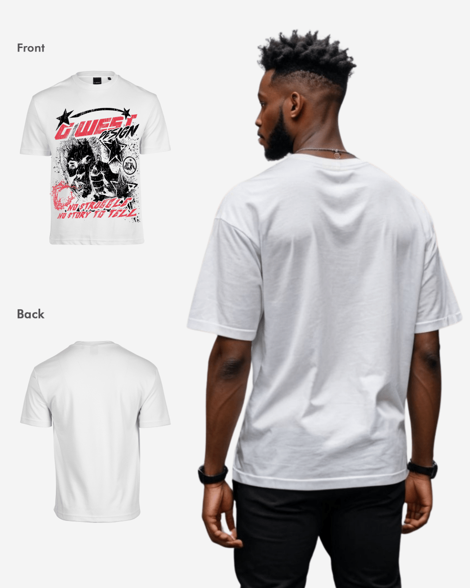 G West Mens No Struggle No Story Oversized Tee