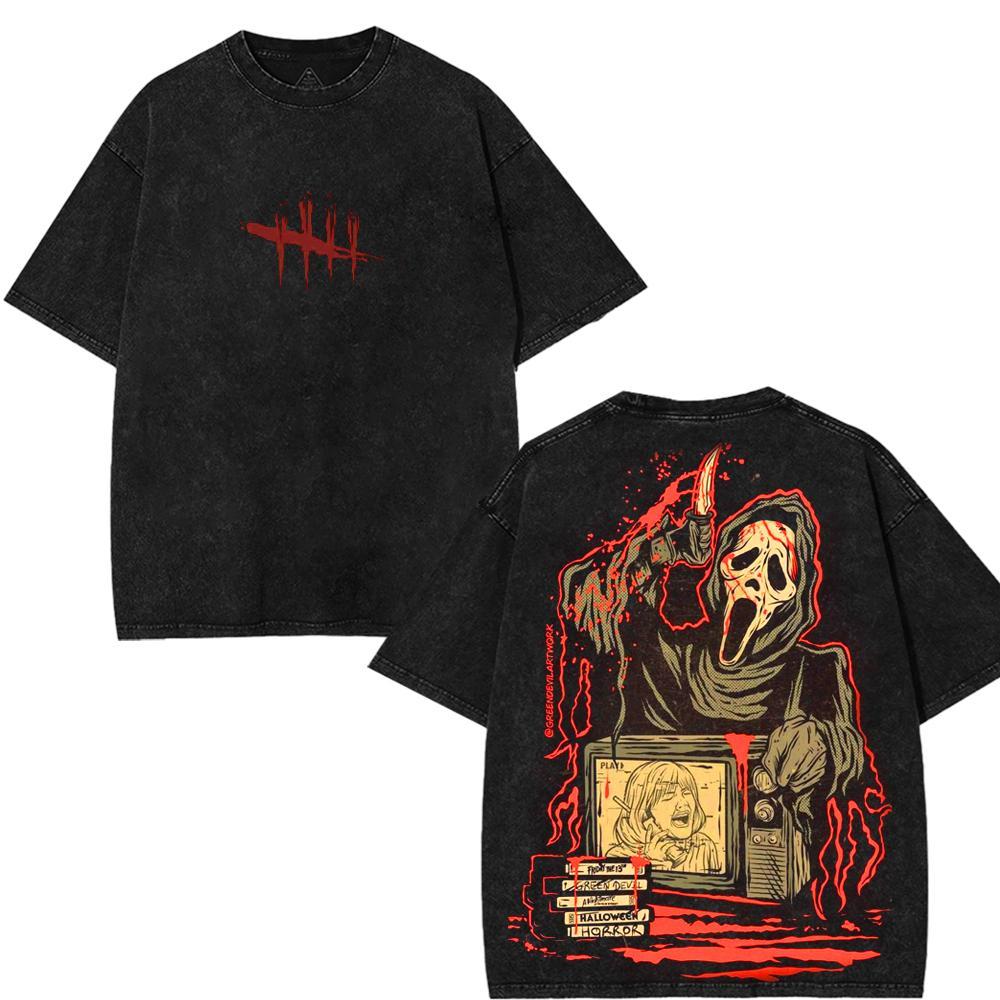 Halloween Scary Cartoon Character – Washed Tee Cotton Menswear Top  | SEP 8