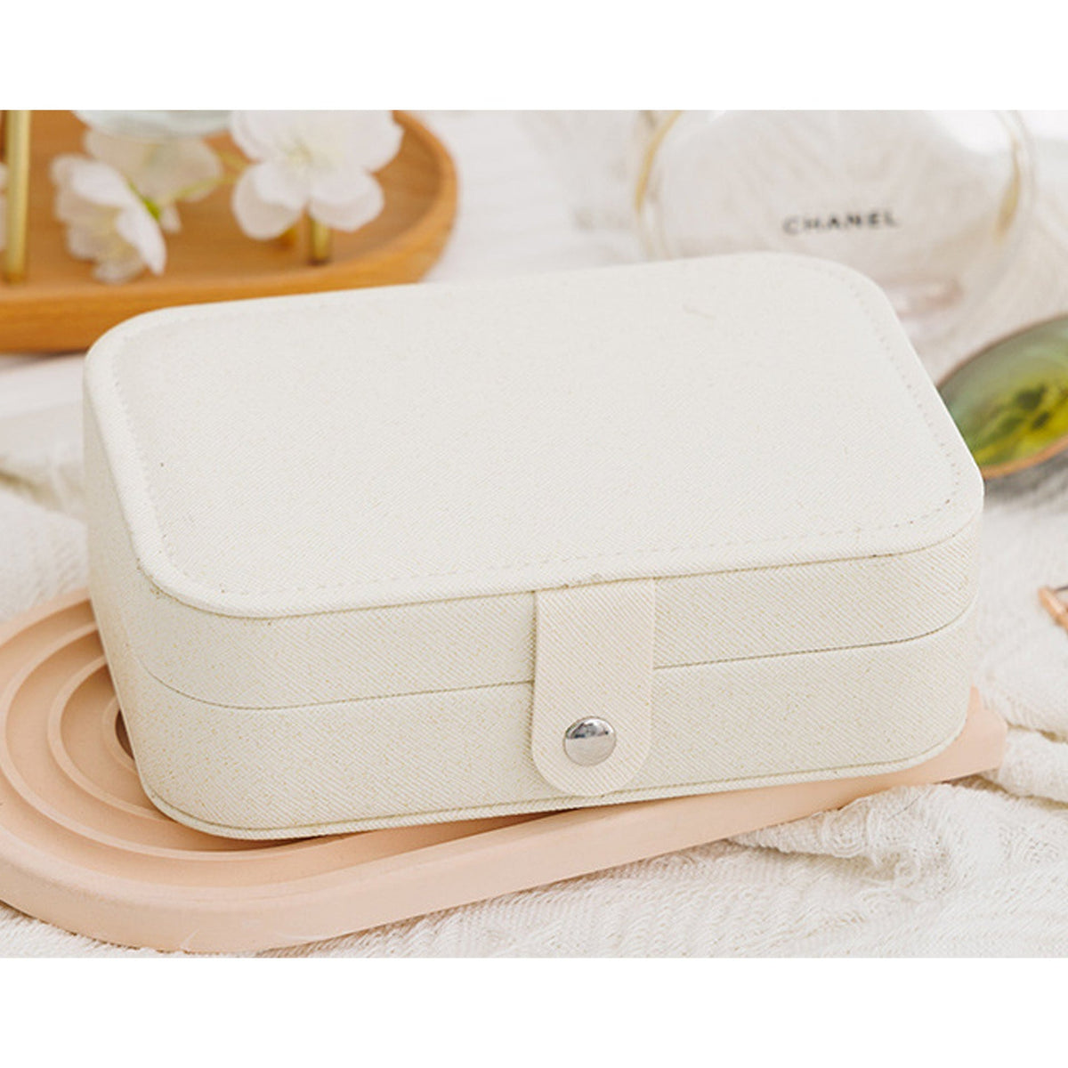 Small Jewelry Organizer Box Travel Case for Rings and Earrings