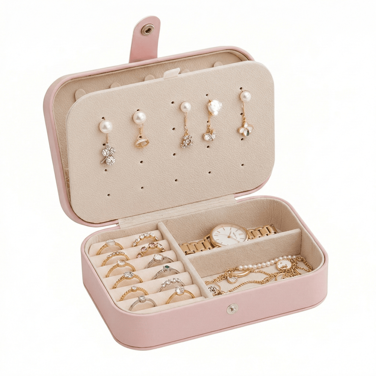 Small Jewelry Organizer Box Travel Case for Rings and Earrings