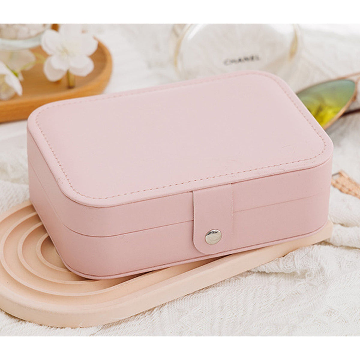 Small Jewelry Organizer Box Travel Case for Rings and Earrings